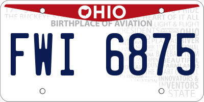 OH license plate FWI6875