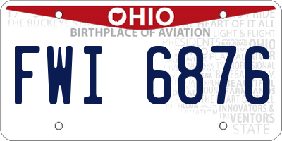 OH license plate FWI6876