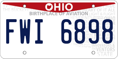 OH license plate FWI6898