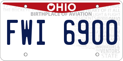 OH license plate FWI6900