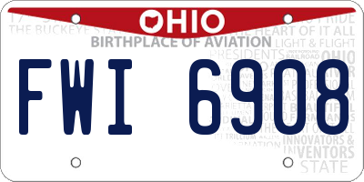 OH license plate FWI6908
