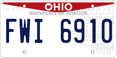 OH license plate FWI6910