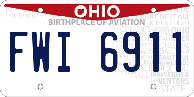 OH license plate FWI6911