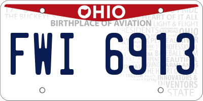 OH license plate FWI6913