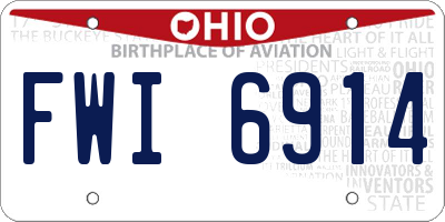 OH license plate FWI6914
