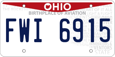 OH license plate FWI6915
