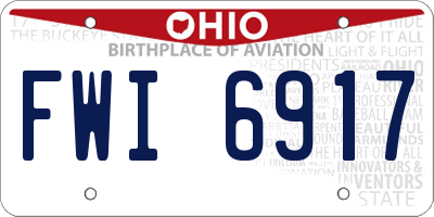OH license plate FWI6917