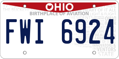 OH license plate FWI6924