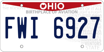 OH license plate FWI6927
