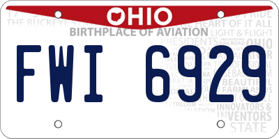 OH license plate FWI6929