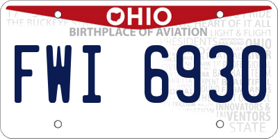 OH license plate FWI6930