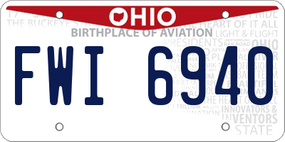 OH license plate FWI6940