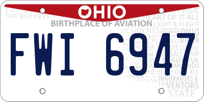 OH license plate FWI6947