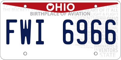 OH license plate FWI6966