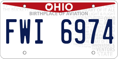 OH license plate FWI6974