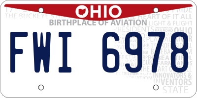 OH license plate FWI6978