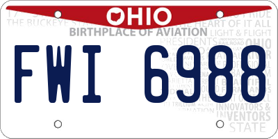 OH license plate FWI6988