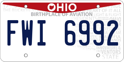 OH license plate FWI6992
