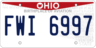 OH license plate FWI6997
