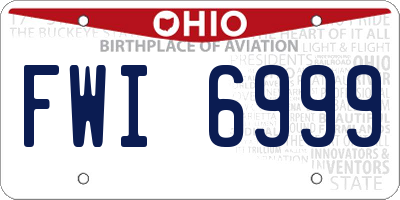 OH license plate FWI6999