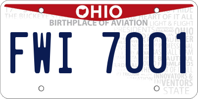 OH license plate FWI7001