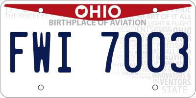 OH license plate FWI7003