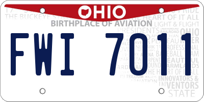 OH license plate FWI7011