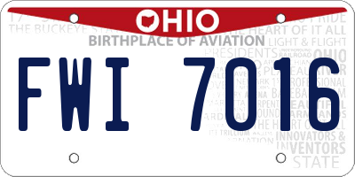 OH license plate FWI7016