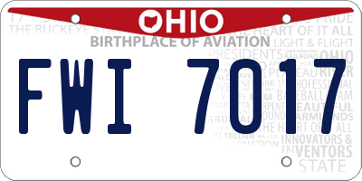 OH license plate FWI7017