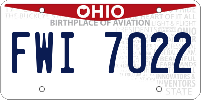 OH license plate FWI7022