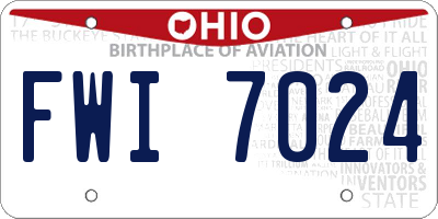 OH license plate FWI7024