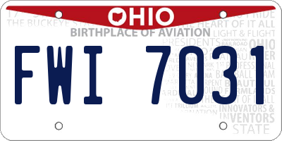 OH license plate FWI7031