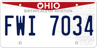 OH license plate FWI7034