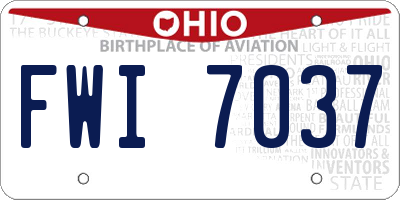 OH license plate FWI7037