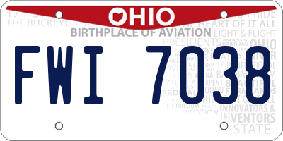 OH license plate FWI7038