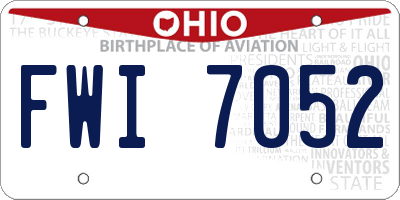 OH license plate FWI7052