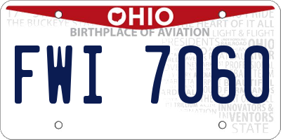 OH license plate FWI7060