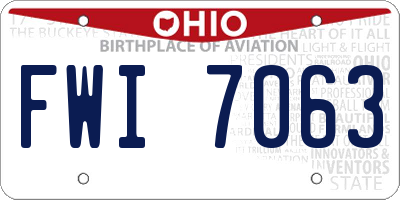 OH license plate FWI7063
