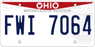 OH license plate FWI7064