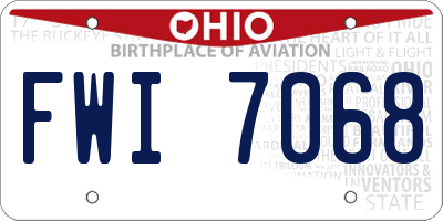 OH license plate FWI7068