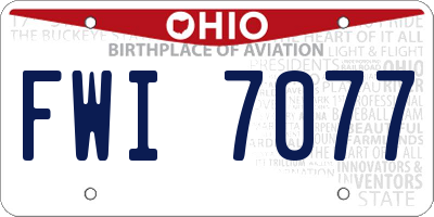 OH license plate FWI7077