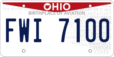 OH license plate FWI7100