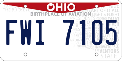 OH license plate FWI7105