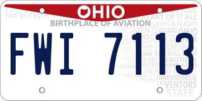 OH license plate FWI7113