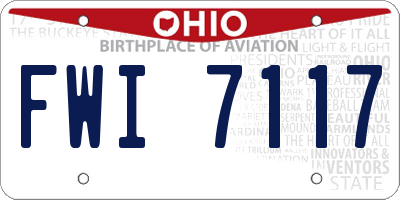 OH license plate FWI7117