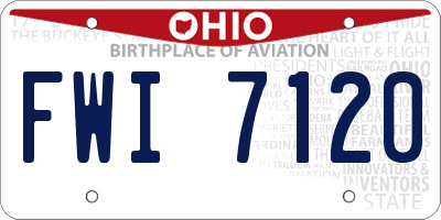 OH license plate FWI7120
