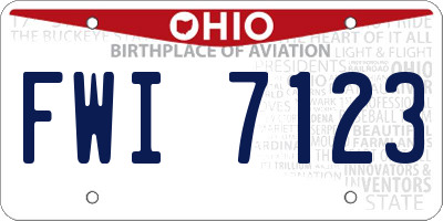 OH license plate FWI7123