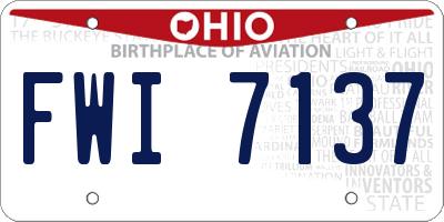 OH license plate FWI7137