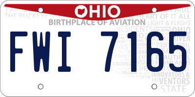 OH license plate FWI7165
