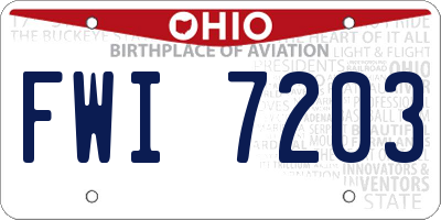 OH license plate FWI7203
